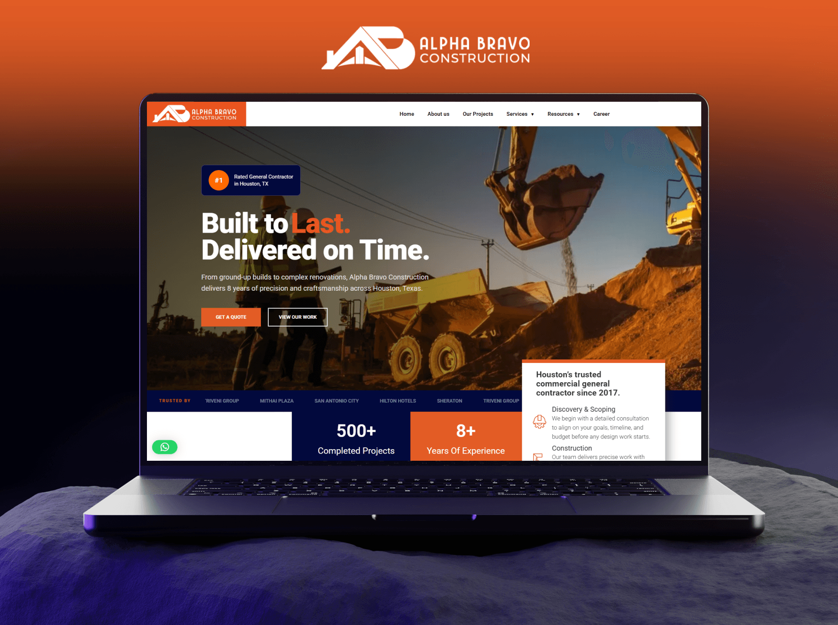 Alpha Bravo Construction website