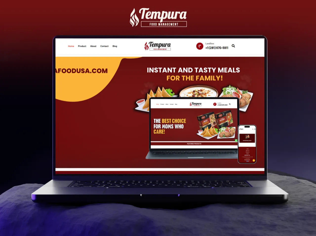 Tempura Food Management website, a MindWhiz client project