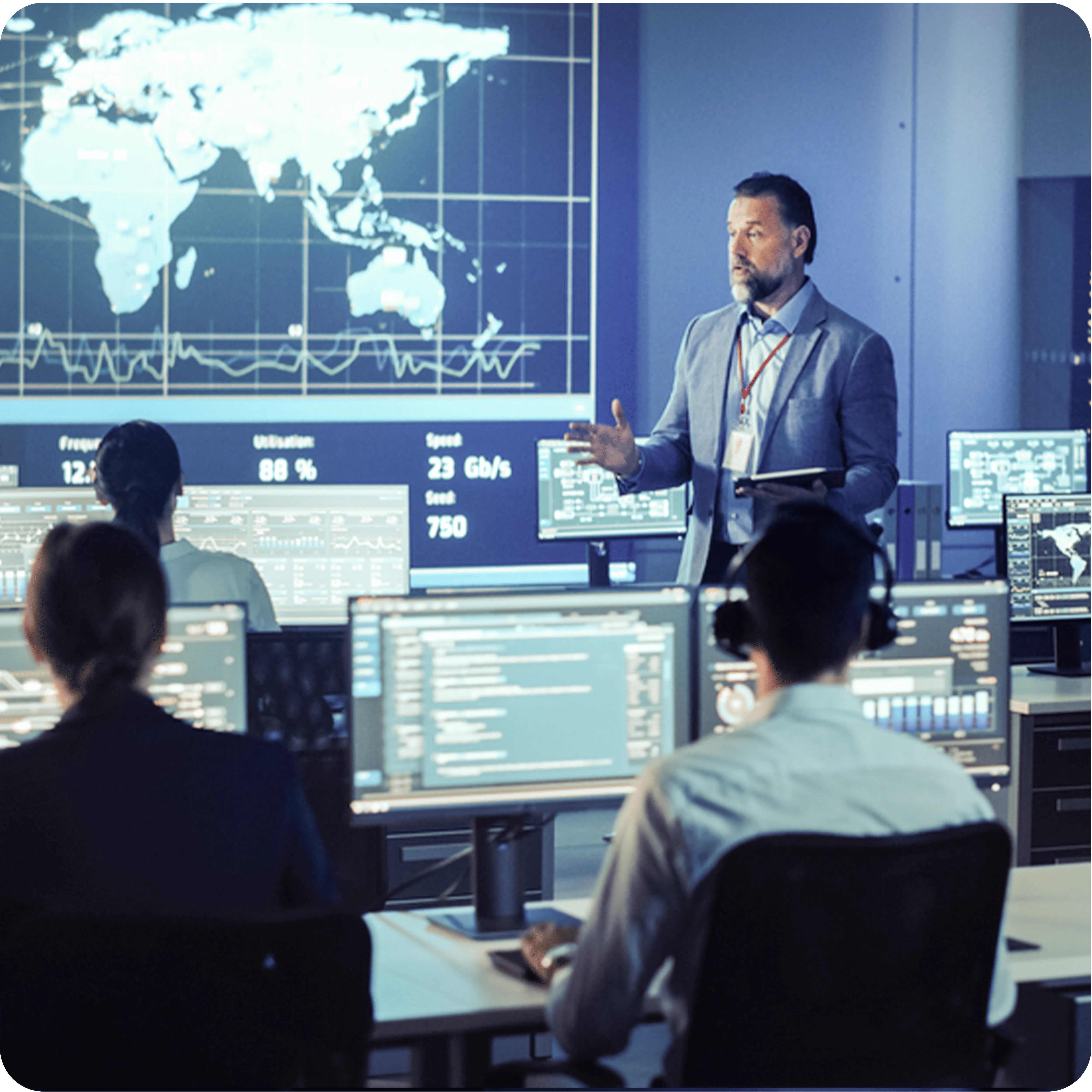 Cyber threat analysis dashboard with incident response alerts